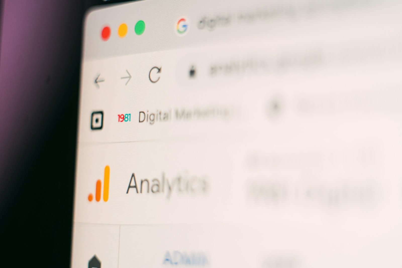 A browser open to a digital marketing analytics dashboard.