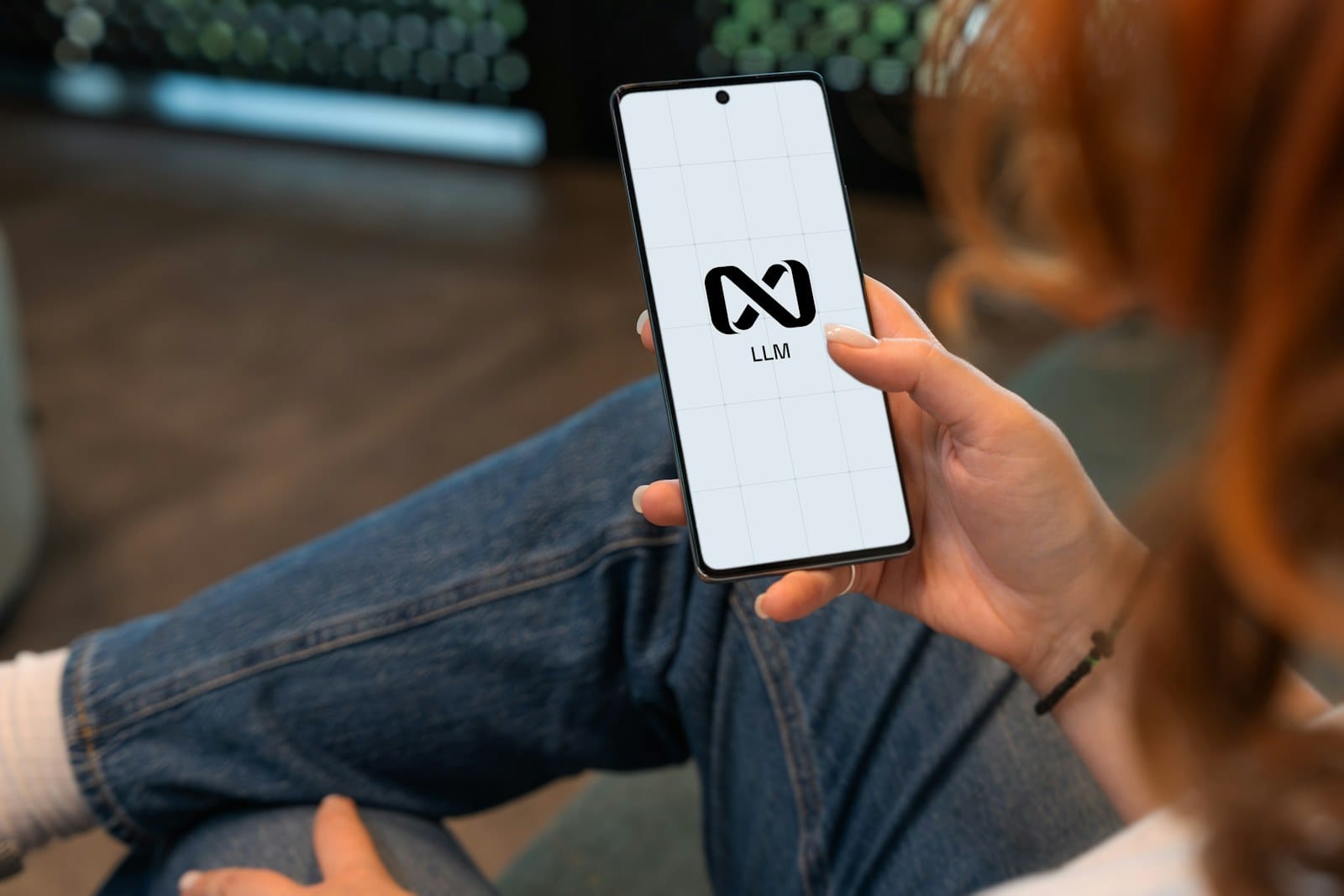 A smartphone showing an AI platform interface.